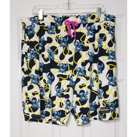 Disney‎ Lilo Stitch Shorts Unisex L White, Black, Yellow and Blue - Picture 1 of 6